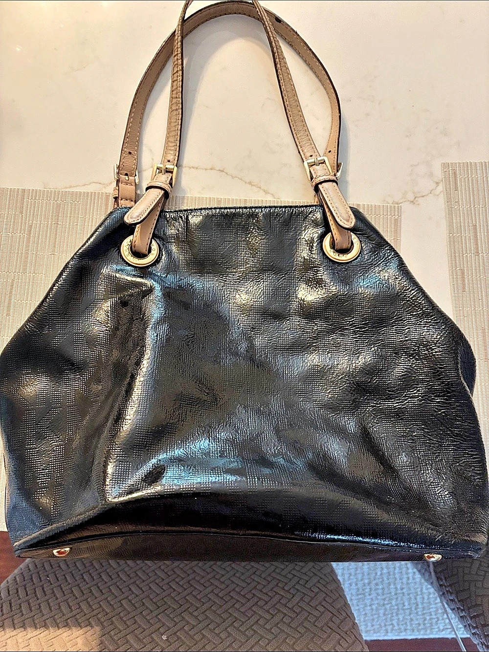 Michael Kors Leather Tote Black & Brown